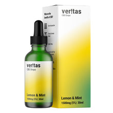Load image into Gallery viewer, Veritas CBD Oil | Lemon and Mint | 1500mg | 5% | 30ml  Full Spectrum CBD Oral Drops - The CBD Selection