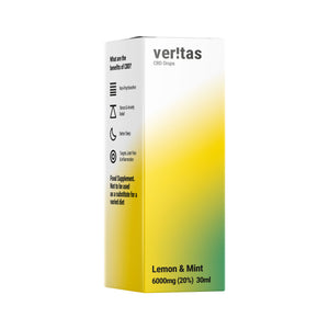 Veritas CBD Oil | Lemon and Mint | 6000mg | 20% | 30ml  Full Spectrum CBD Oral Drops - The CBD Selection