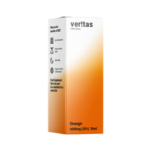 Veritas CBD Oil | Orange | 6000mg | 20% | 30ml  Full Spectrum CBD Oral Drops - The CBD Selection
