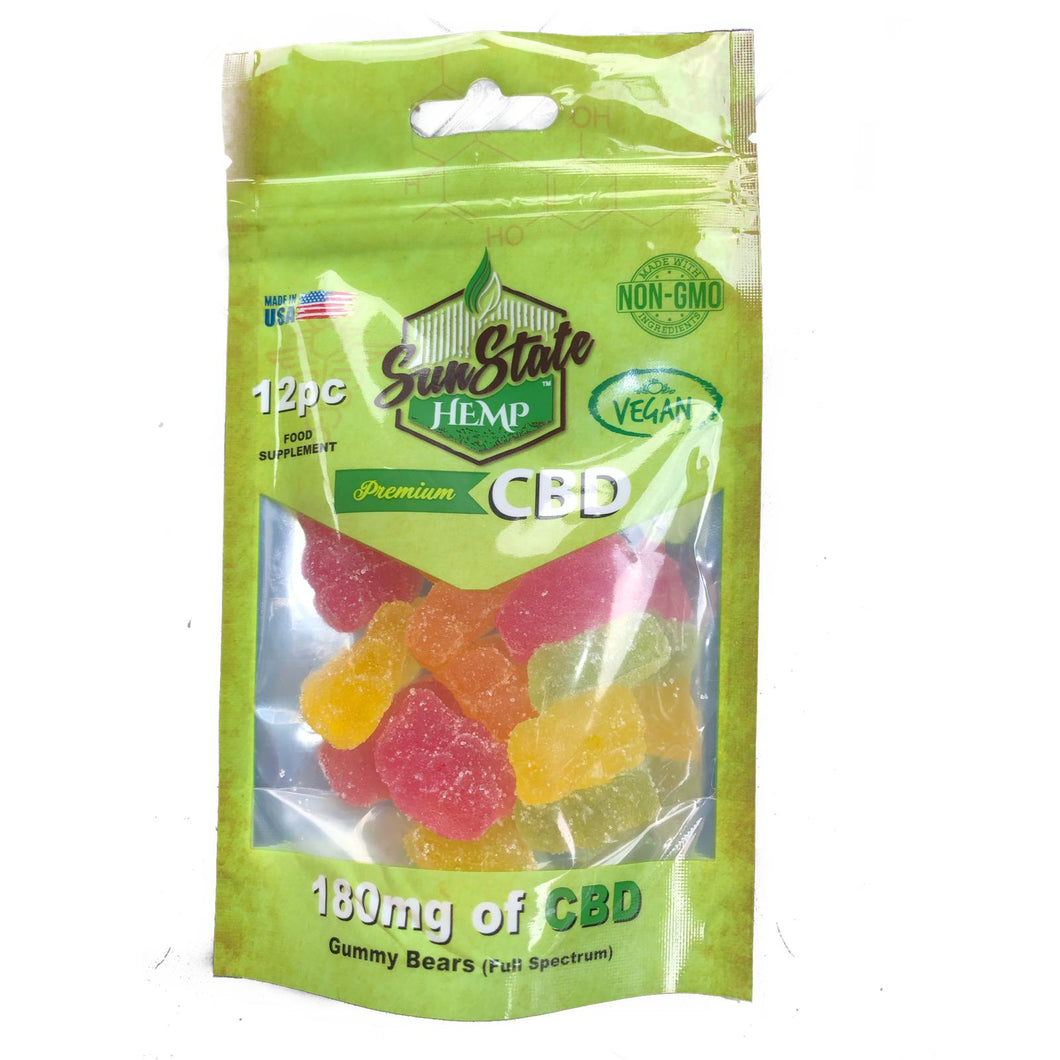 Sunstate Hemp CBD Gummy Bears Vegan 180mg - The CBD Selection